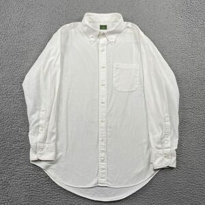 Sid Mashburn Button Down Men L White Pique Sport Shirt Long Sleeve Cotton Pocket
